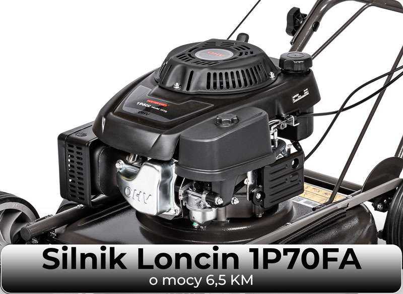 Silnik Loncin LC1P70FA o mocy 6,5 KM w kosiarce Weibang WB537HCU